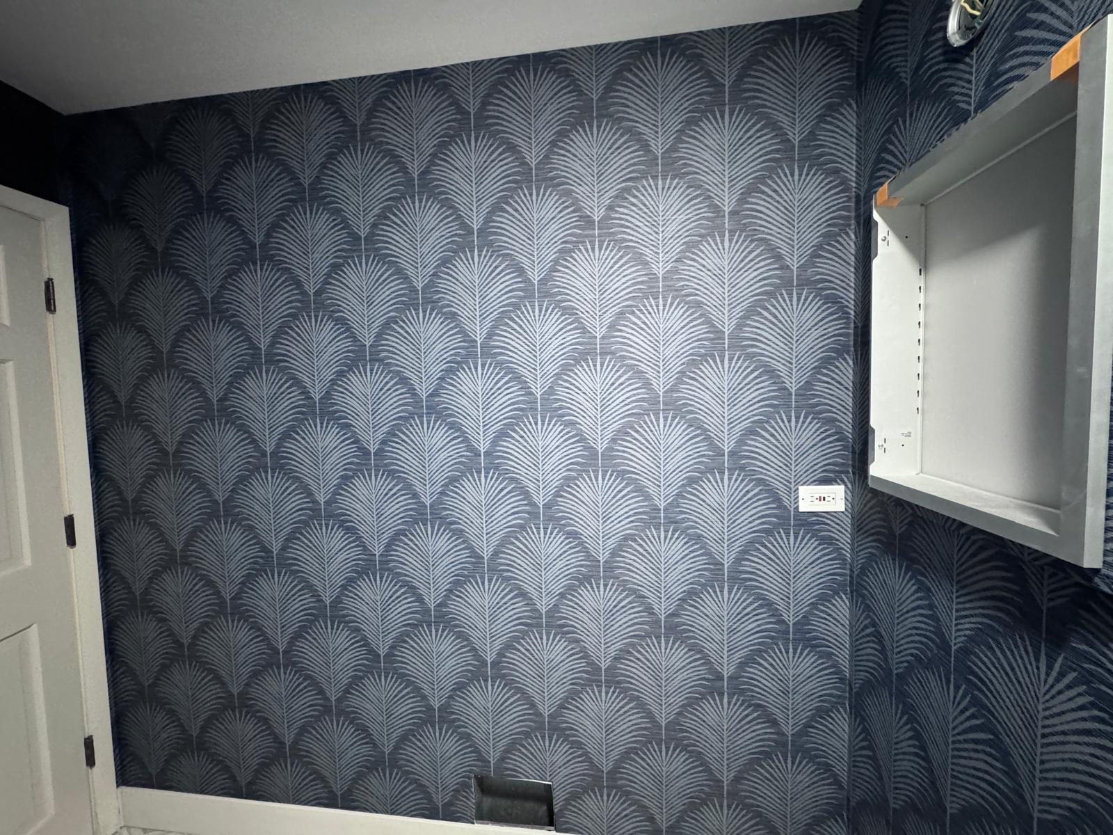Wallpaper Bathroom Blue Fern
