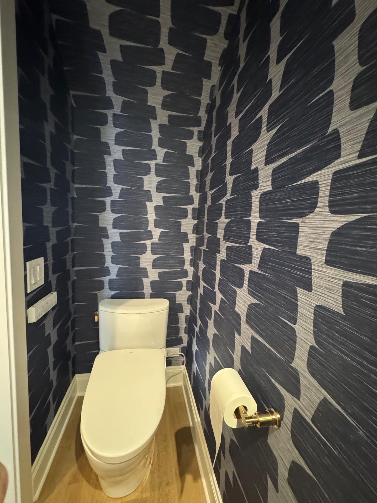 Wallpaper Bathroom Blue Gray