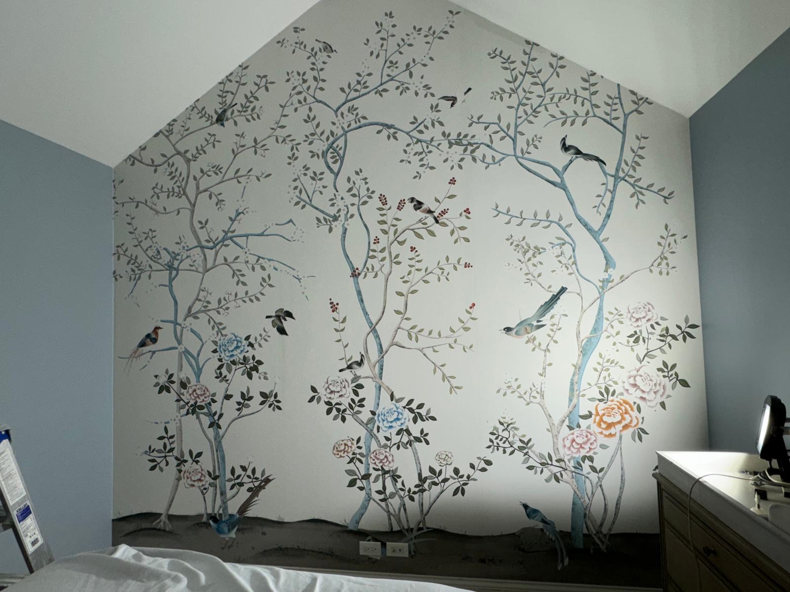 Wallpaper Bedroom Flowers Birds