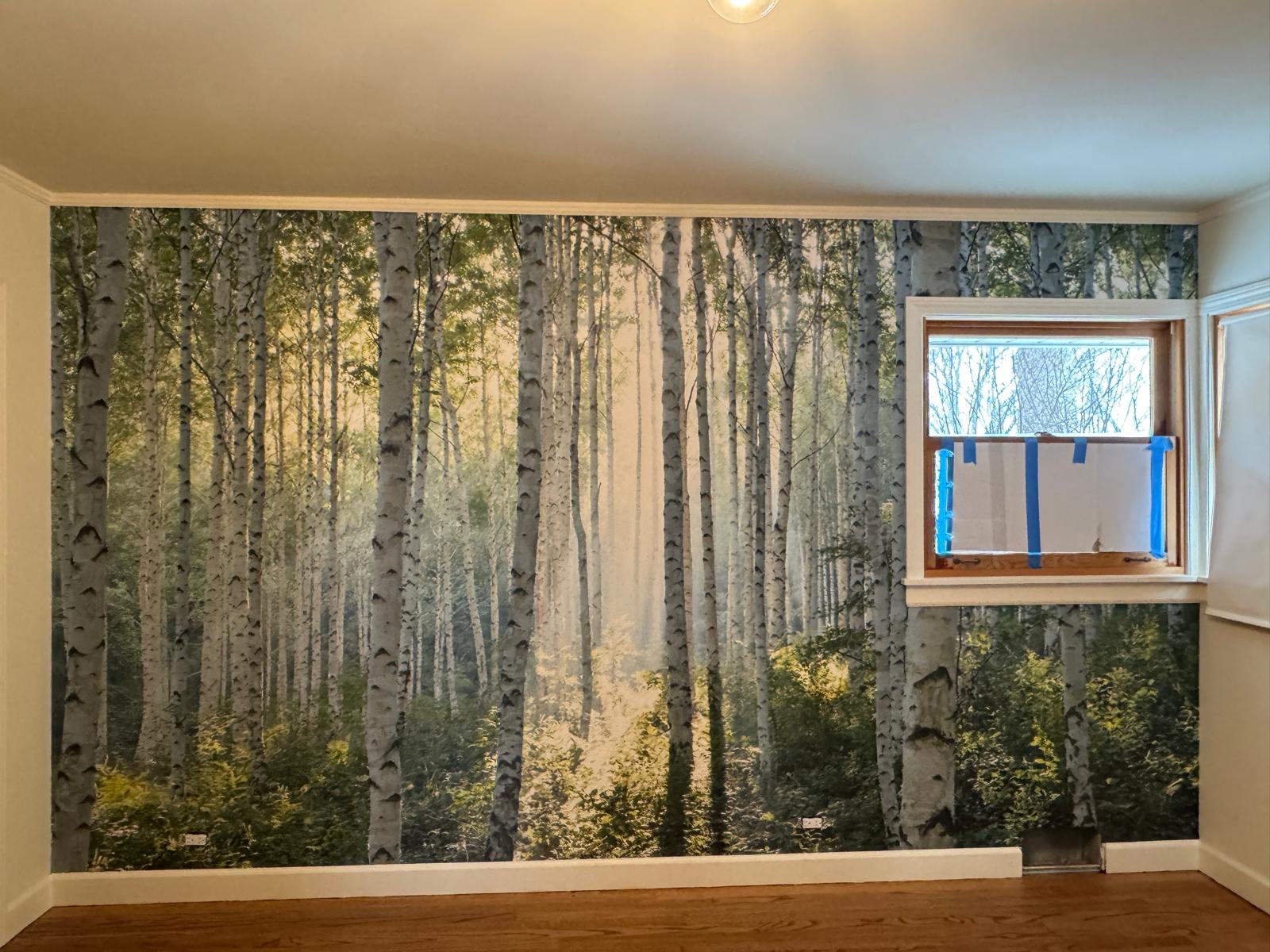 Wallpaper Bedroom One Wall Birchwood